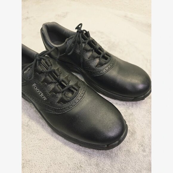 FootJoy Greenjoys‎ Golf Shoes Mens 9.5M Black Leather Flex Zone 45449 - Picture 10 of 16